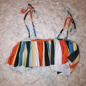 Multi colored tie bikini top